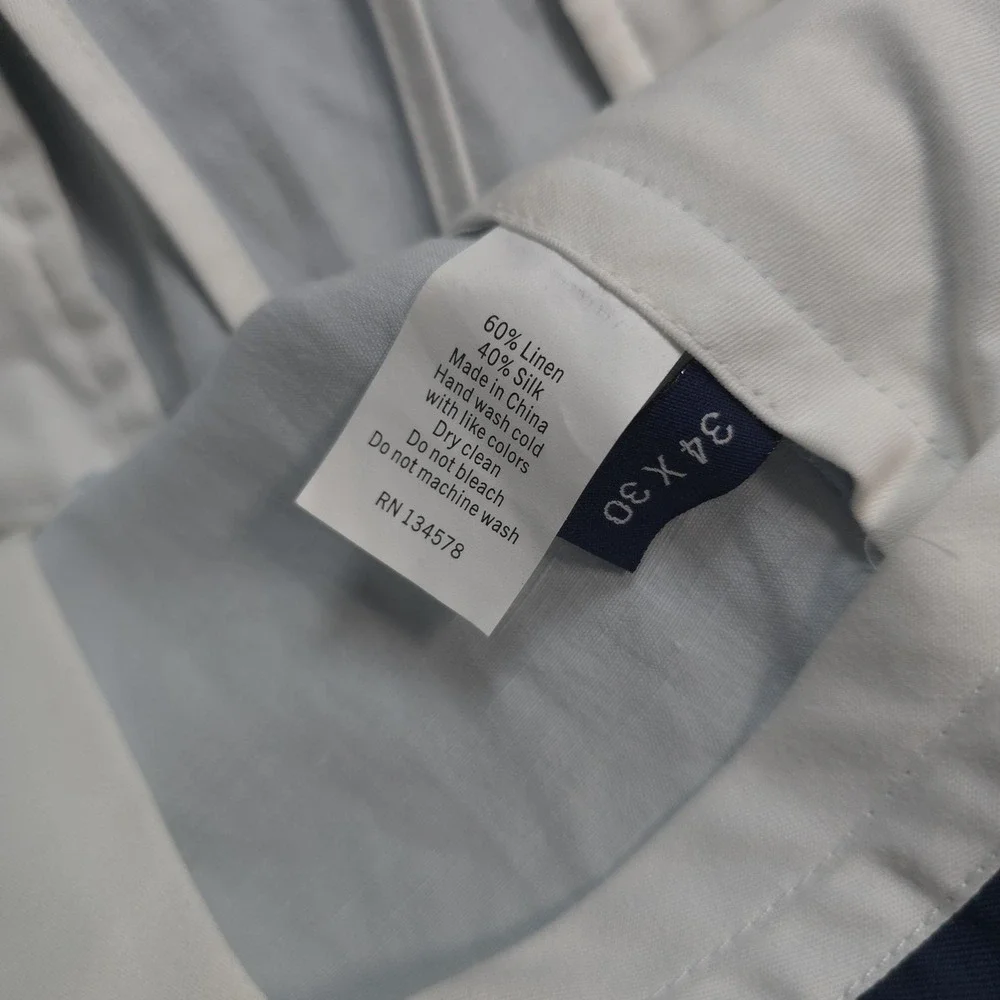 Vineyard Vines Pants Mens 34x30 Blue Clubhouse Linen Silk Dress Pants NEW Summer